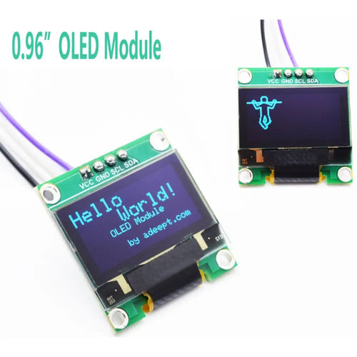Adeept 0.96in OLED Module 128x64 SSD1306 I2C Serial Self-Luminous Display (4x) Adeept 0.96in OLED Module 128x64 SSD1306 I2C Serial Self-Luminous Display (4x)