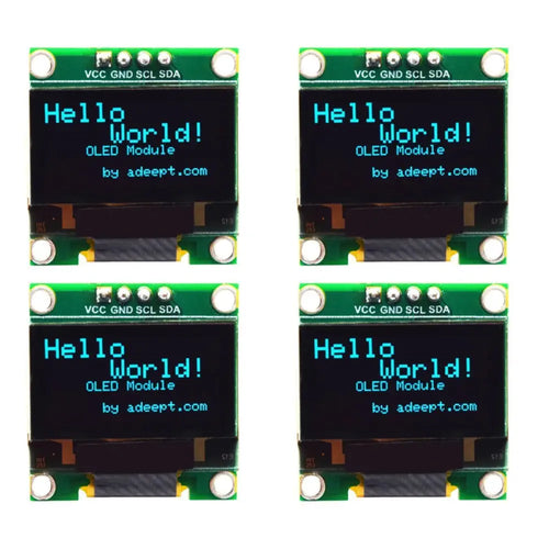 Adeept 0.96in OLED Module 128x64 SSD1306 I2C Serial Self-Luminous Display (4x) Adeept 0.96in OLED Module 128x64 SSD1306 I2C Serial Self-Luminous Display (4x)