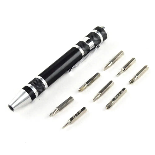 Black 8 in1 Precision Pocket Pen Screwdriver Black 8 in1 Precision Pocket Pen Screwdriver