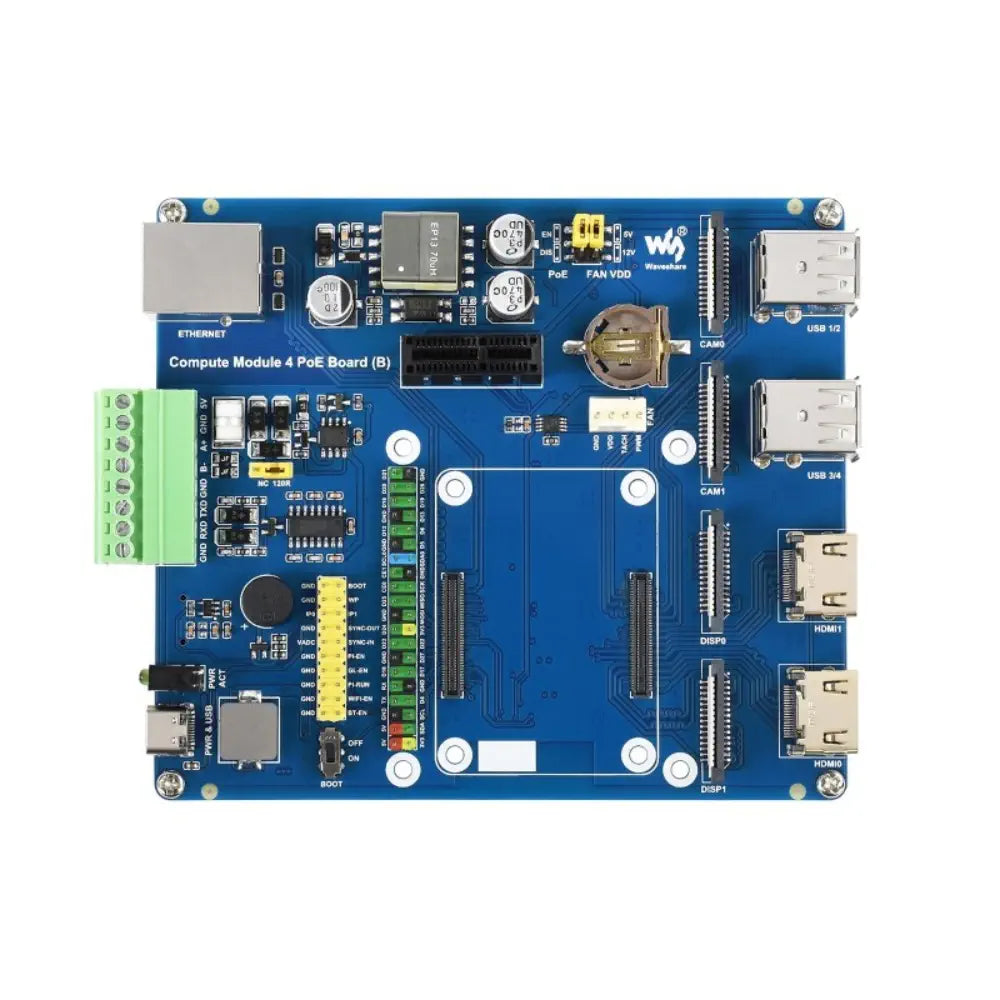 Raspberry Pi Compute Module 4 IO Board for CM4 w/ PoE Feature