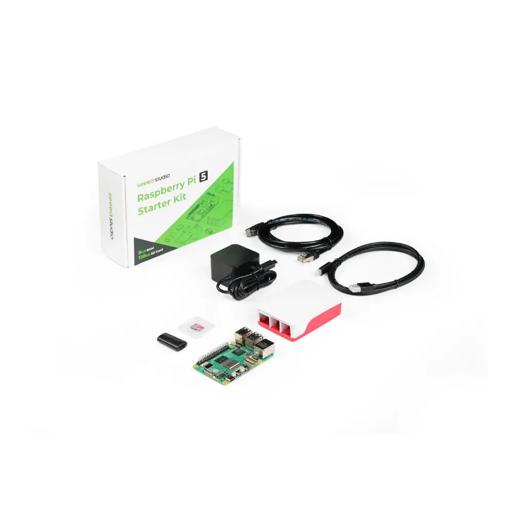 Starter Kit For Raspberry Pi5 8G-128GB新品 Seeed Studio Raspberry Pi 5 Starter Kit - 8GB RAM，128GB Micro SD