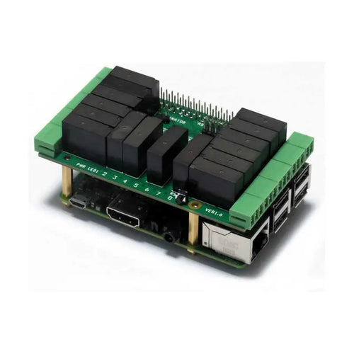 Sequent Microsystems 16 Relays 2A/24V 8-Layer Stackable HAT for Raspberry Pi Sequent Microsystems 16 Relays 2A/24V 8-Layer Stackable HAT for Raspberry Pi