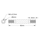 ServoCity 1501 Series M4 x 0.7mm Standoff (6mm OD, 40mm Length) - 4 Pack