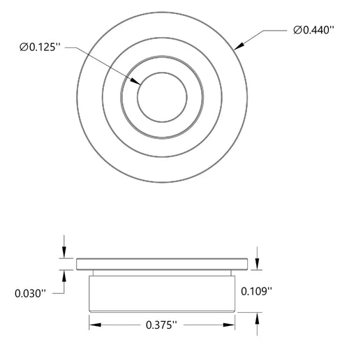 ServoCity 1/8 ServoCity 1/8" ID Flanged Ball Bearing (3/8" OD,  9/64" Thickness) - 2 Pack