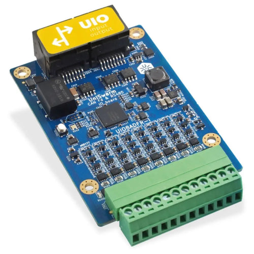 Industrial grade I/O board - 8 analog I/O configurable in CAN and/or RS485 Industrial grade I/O board - 8 analog I/O configurable in CAN and/or RS485