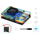 Waveshare Colorful Rainbow Acrylic Case for Raspberry Pi 4 w/ Cooling Fan