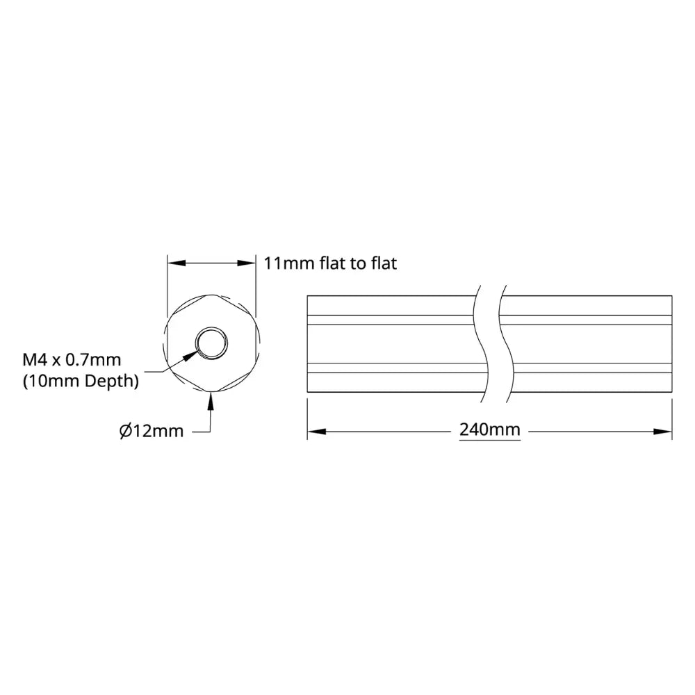 ServoCity 12mm REX Shaft (240mm Length)