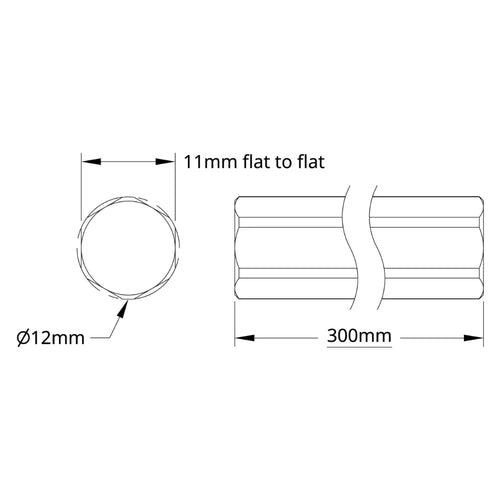 12mm REX™ Shaft (300mm Length)