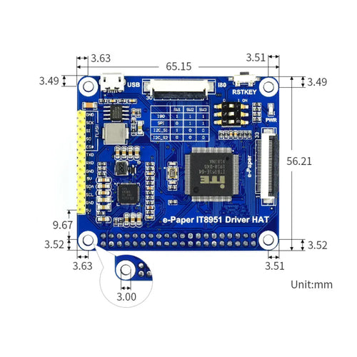 Waveshare 13.3-inch e-Paper Display HAT for Raspberry Pi, 1600x1200, Black/White