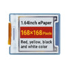 Waveshare 1.64inch square E-Paper Module (G), 168x168, Red/Yellow/Black/White