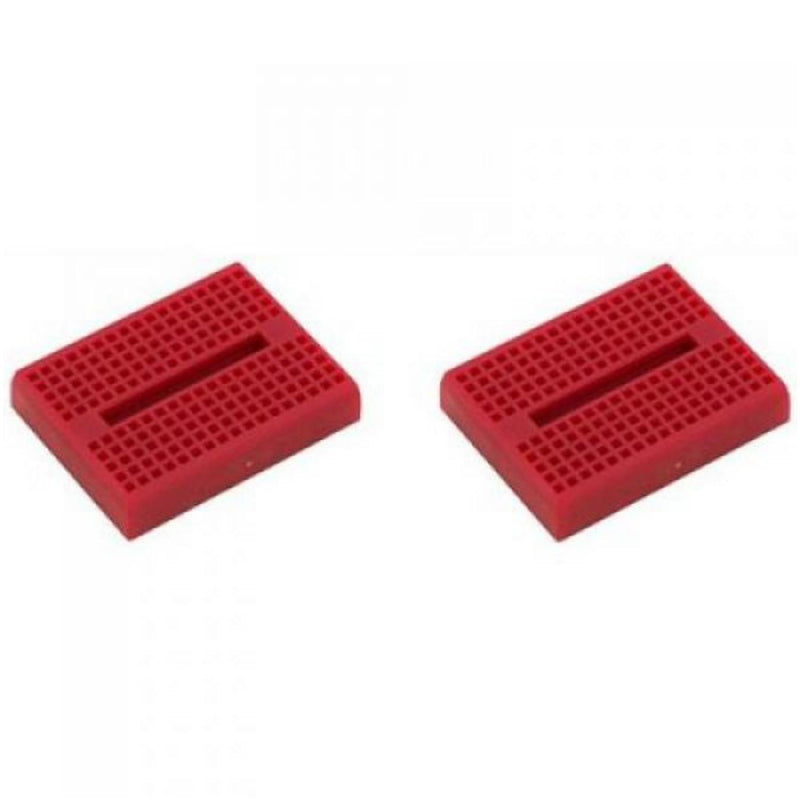 170 Tie Point Mini Solderless Breadboard Pair - Red