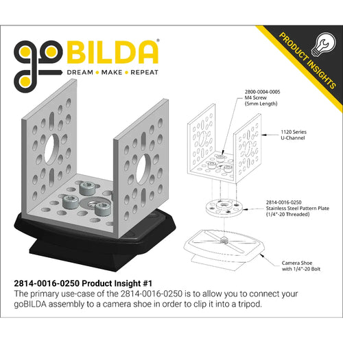 1/4"-20 to goBILDA Pattern Mount