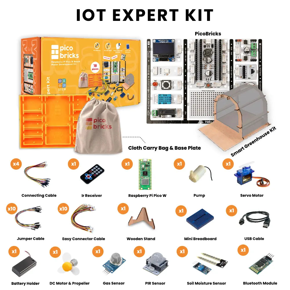 PicoBricks - Raspberry Pi Pico Starter Kit with 12 Sensors and ...
