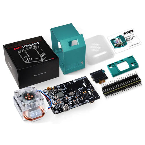 52Pi ABS Mini Tower Fan UPS Kit w/ OLED Display for Raspberry Pi 4B (Transparent)