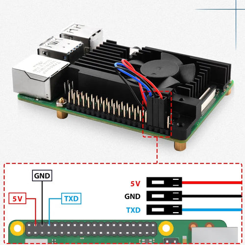 52Pi Aluminum Cooling Case w/ Quiet Fan for Raspberry Pi 4B (Silver)