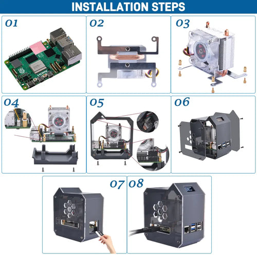 52Pi ABS Mini Tower Kit w/ Ice Tower Cooler for Raspberry Pi 5