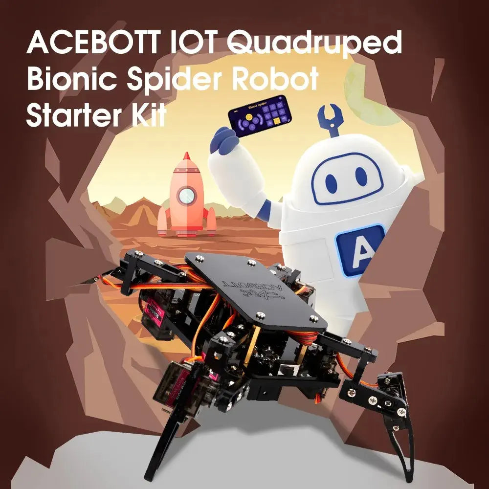 ACEBOTT ESP8266 Quadruped Bionic Spider Robot Kit Compatible w/ Arduino ...