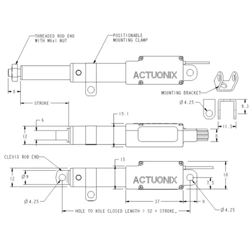 Actuonix L12-P Micro Linear Actuator w/ Position Feedback 50Mm 210:1 6 Volts