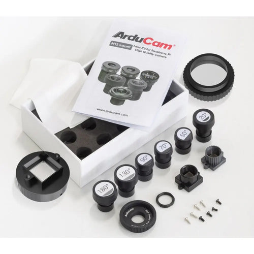 ArduCam M12 Lens Kit for HQ Camera 20-180deg (6pcs)