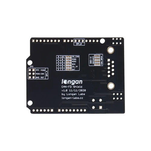 CAN FD Shield for Arduino, 9-Pin Sub-D, SPI, Selectable OBD-II/CAN Pinouts