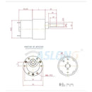 Aslong 37mm Diameter 24V 200RPM 520 Brushed DC Gear Motor