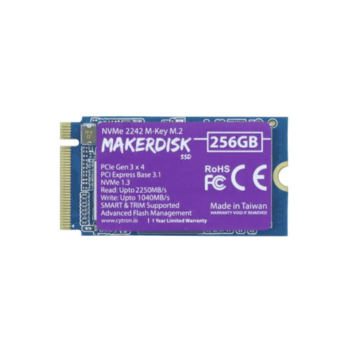 Cytron MakerDisk NVMe 2242m-Key SSD 256GB (Preloaded w/ Raspberry Pi OS)