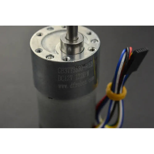 DFRobot 12V Metal DC Geared Motor w/ Encoder (90:1, 122rpm, 38Kg.cm)