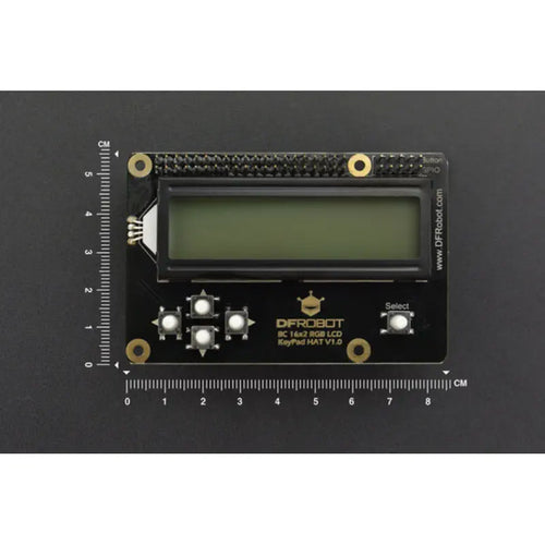 DFRobot I2C 16x2 RGB LCD KeyPad HAT w/ RGB Backlight(Compatible w/ Raspberry Pi 4B/3B+)