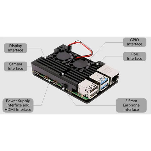 DFRobot Metal Case for Raspberry Pi 4B (Dual Fans)