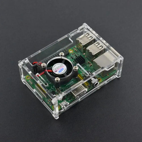 DFRobot Transparent Acrylic Case for Raspberry Pi B+/2B/3B (w/ Fan)