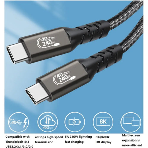 DFRobot USB4 Gen3 240W/40Gbps Power Charging & Data Transfer Cable (Compatible w/ LattePanda Sigma)