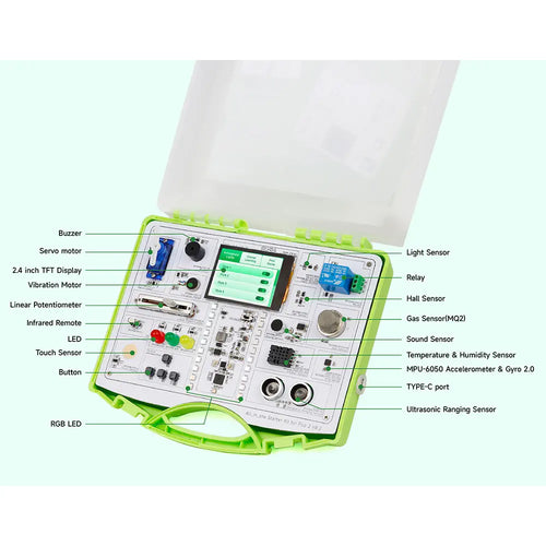 Elecrow All-in-1 Starter Kit for Pico 2 RP2350 w/ Common Board Design, 17 Sensors & 21 Lessons