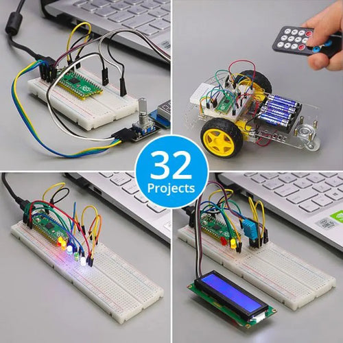 Elecrow Raspberry Pi Pico Advanced Kit w/ 32 Modules & 32 Projects (w/o Raspberry Pi Pico Board)