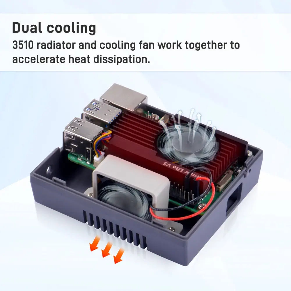 Game5 Pi Case Enclosure Shell w/ Armor Lite V5 Cooler for Raspberry Pi 5