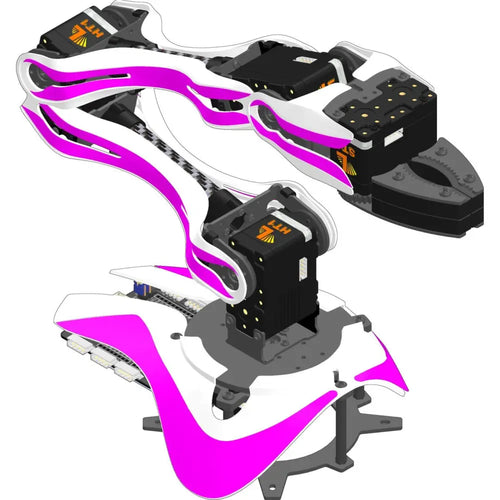 Lynxmotion SES-V2 Robotic Arm (4 DoF) Pink Sticker Kit