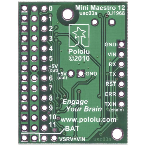 Mini Maestro 12-Channel USB Servo Controller (Assembled)