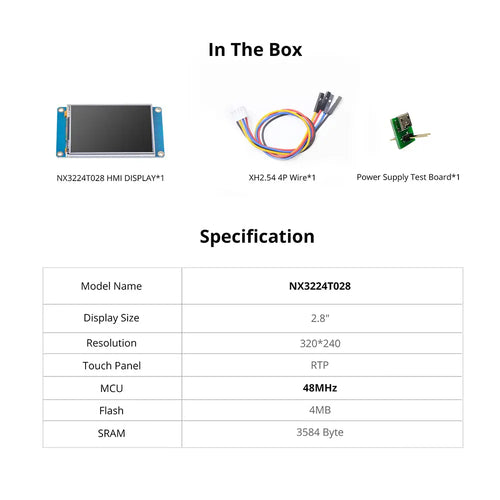 Nextion 2.8” Basic Series HMI Touch Display (NX3224T028)