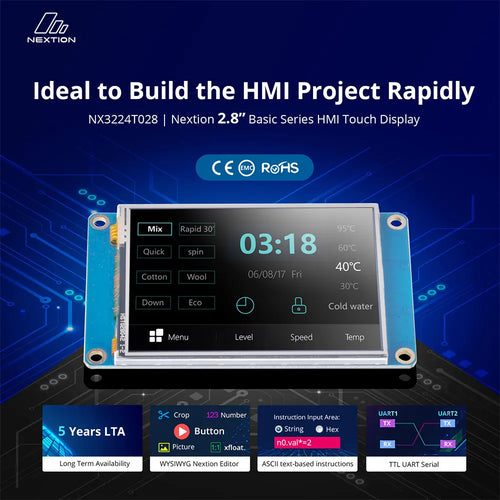 Nextion 2.8” Basic Series HMI Touch Display (NX3224T028)