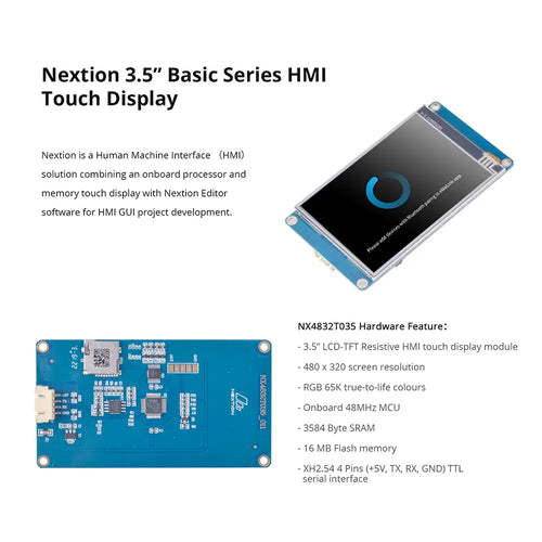 Nextion 3.5” Basic Series HMI Touch Display (NX4832T035)