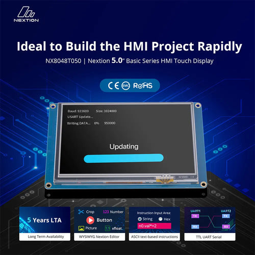 Nextion 5.0” Basic Series HMI Touch Display (NX8048T050)