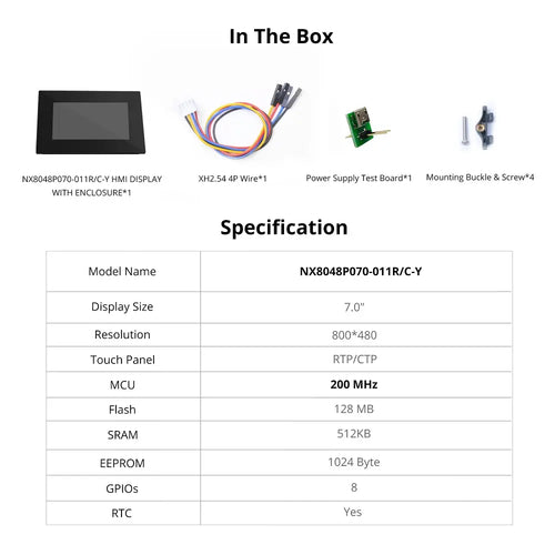 Nextion 7.0” Intelligent Series HMI Touch Display w/ Enclosure (NX8048P070-011C-Y)