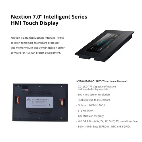Nextion 7.0” Intelligent Series HMI Touch Display w/ Enclosure (NX8048P070-011C-Y)
