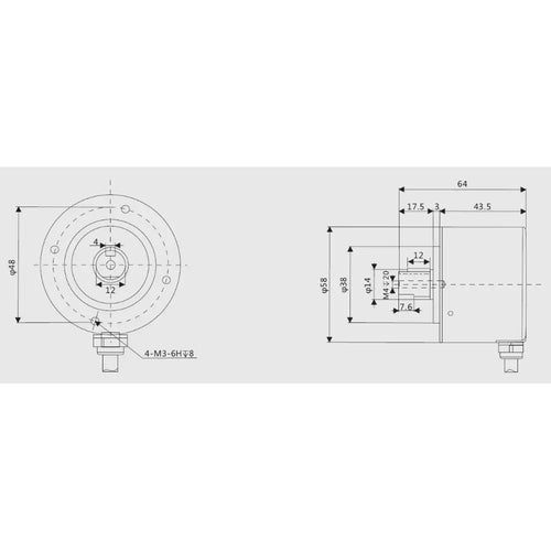 Phidgets Rotary Encoder - 12mm Solid Shaft 1000CPR w/ Index