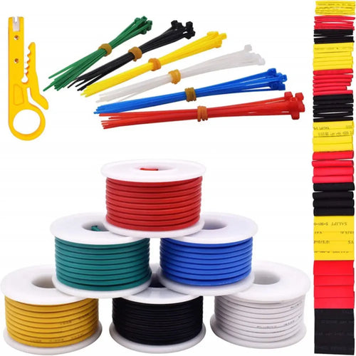 Plusivo 18AWG Hook Up Wire Kit - 6 Colors (16 ft each)