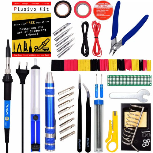 Plusivo Soldering Kit w/ Diagonal Wire Cutter (EU Plug)