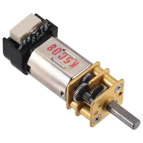 Pololu 10:1 Micro Metal Gearmotor HP 6V w/ 12 CPR Encoder, Back Connector