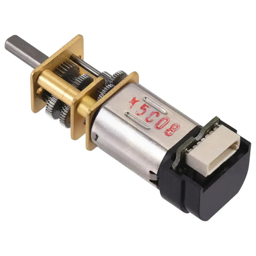 Pololu 10:1 Micro Metal Gearmotor MP 6V w/ 12 CPR Encoder, Back Connector