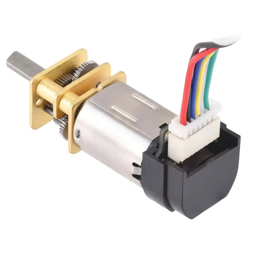 Pololu 10:1 Micro Metal Gearmotor MP 6V w/ 12 CPR Encoder, Back Connector