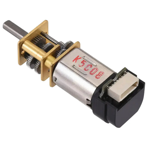 Pololu 15:1 Micro Metal Gearmotor MP 6V w/ 12 CPR Encoder, Back Connector