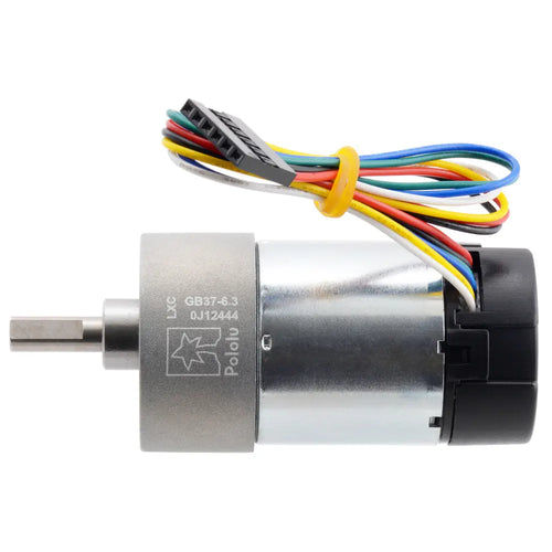 Pololu 24V 37Dx65L mm 6.3:1 Metal Gearmotor w/ 64 CPR Encoder (Helical Pinion)